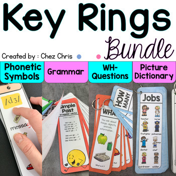 Preview of Grammar, WH-questions, Phonetics and Picture Dictionary Key Ring BUNDLE