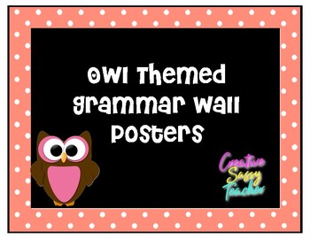 Preview of Owl Themed Grammar Wall
