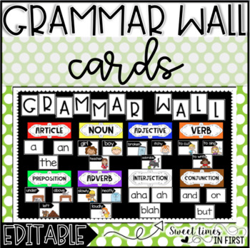 Preview of Grammar Wall Cards {Everything You Need for the Perfect Grammar Wall}
