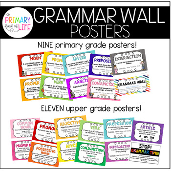 Preview of Grammar Wall Posters / Parts of Speech Posters / Grammar Posters - NO PREP!
