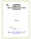 Grammar Warm Up Packet [using modern, young adult novels]