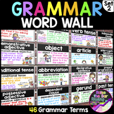 Grammar Word Wall (Set 2) 46 Vocabulary Cards, Types of Se