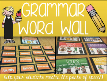 Preview of Grammar Word Wall - with All Parts of Speech