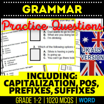 Preview of Grammar Workbooks Bundle: Nouns, Verbs, Adjectives, Pronouns UK/AUS English