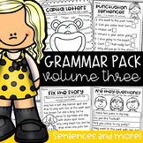 Grammar Worksheet Packet - Sentences, Punctuation, Capital