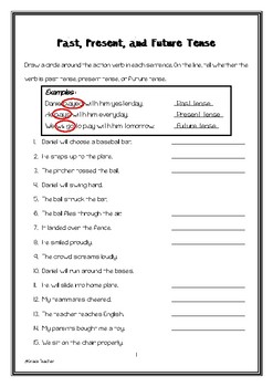 Grammar Worksheet - Tenses by Grace Teacher | Teachers Pay Teachers