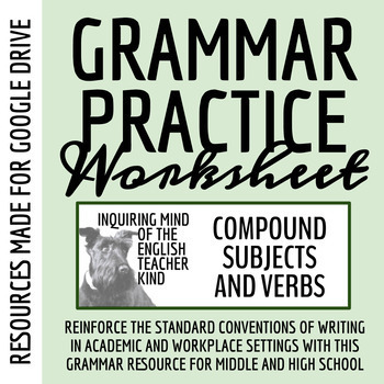 Preview of Grammar Worksheet on Compound Subject and Verb Agreement - Google (Self-Grading)