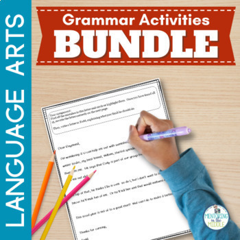 Preview of Grammar Worksheets Activities - Paragraph Editing - BUNDLE - Letter Writing