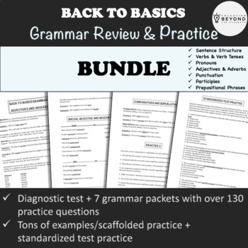 Preview of Grammar Worksheets BUNDLE Covering Most Common Writing Errors + Diagnostic Test