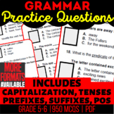 Grammar Worksheets Bundle Nouns Verbs Adjectives Capitaliz