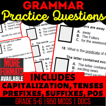 Preview of Grammar Docs Worksheets Nouns Verbs Adjectives Capitalization and Punctuation