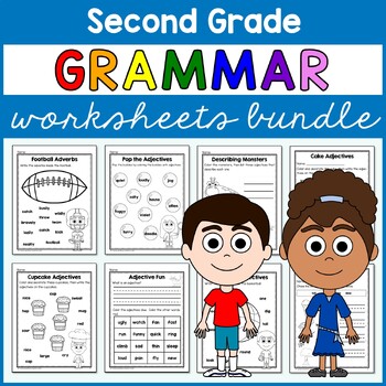 Preview of Grammar Worksheets Bundle Second Grade | No Prep Printables | 30% off