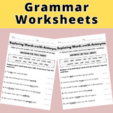 Grammar Worksheets Bundle Synonyms Antonyms Homophones & H
