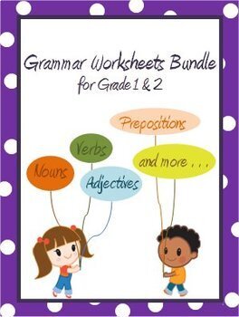 Preview of Grammar Worksheets Bundle for Grade 1 and 2 /Distance Learning