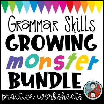 Preview of Grammar Worksheets - Growing Monster Bundle