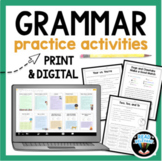 Grammar Worksheets Middle School Activities: Practice and 