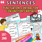 Grammar Worksheets: Sentence, Punctuation, Contraction, Co