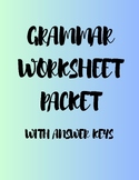 Grammar Worksheets for 1 semester including 2 Quizzes