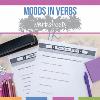 Preview of Verb Moods Worksheets | English Verb Moods Worksheets