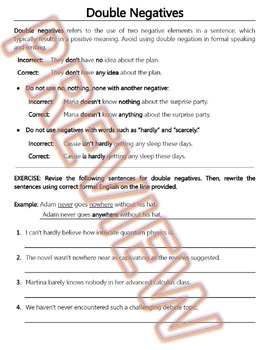 Preview of Grammar Worksheets: proper usages & proofreading Practice. HS ELA (2/3) W.Docs