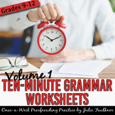 Grammar Worksheets, Mini-Lessons, ACT Prep, VOL #1