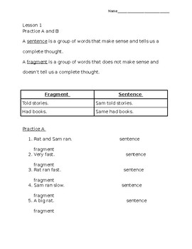 Preview of Grammar Workshop adapted worksheets