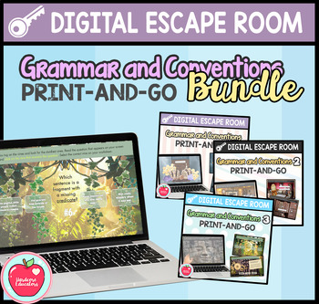Preview of Grammar and Conventions Digital Escape Room BUNDLE