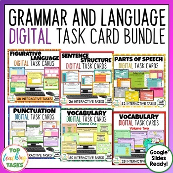 Preview of Grammar and Language Digital Activities for Google Classroom | Distance Learning