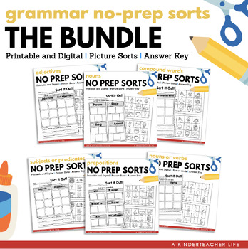 Preview of Grammar and Language Sorts The Bundle Printable and Digital