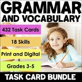 Grammar and Vocabulary Task Cards Bundle - Activities for 