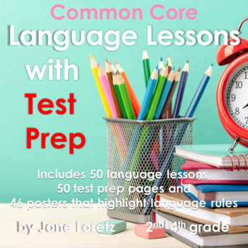 Preview of Grammar daily practice, 2nd - 3rd grade -bundled with grammar posters -test prep