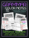 Grammar color notes: Sentence structure