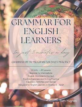 Preview of Grammar for English Learners Workbook (ELL, ESL, EL) with extra writing practice