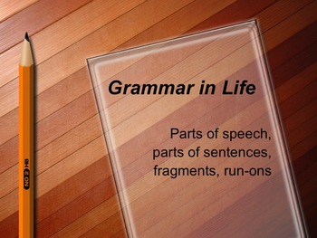 Preview of Grammar in Life – Parts of Speech and Sentences, Fragments, Run-ons
