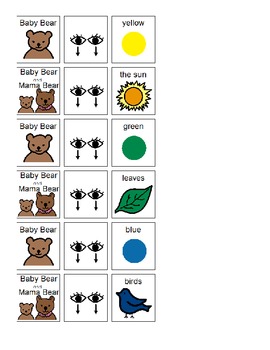 Preview of Grammar lesson "Baby Bear Sees Blue" (by Ashley Wolff)