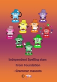 Grammar mascots and helpful hints - Independent spelling Stars