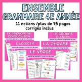 Grammar worksheet Bundle 4th grade/Ensemble Grammaire 4e année