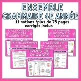 Grammar worksheet Bundle 4th grade/Ensemble Grammaire 4e année