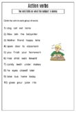 Grammar worksheets Verbs worksheets for first grade