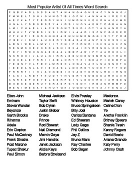 Grammy #39 s Crosswords 1958 2021 Musicians Musical Groups Word Searches