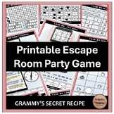 Grammy's Secret Recipe Printable Escape Room