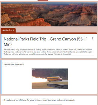 Preview of Grand Canyon National Park Field Trip - Paperless Online Blended Distance Learn