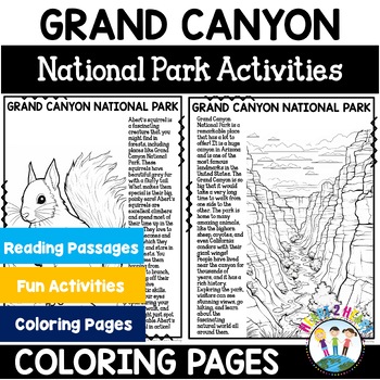 Preview of Grand Canyon National Park Unit With Coloring Pages Sheets Activities