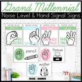 Grand Millennial Noise Level & Hand Signal Signs Classroom