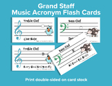 Grand Staff Music Acronym Flash Cards
