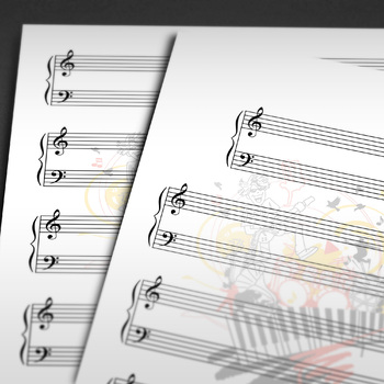 Preview of Grand Staff Blank Writing Paper | Piano | Music Elementary - Freebie