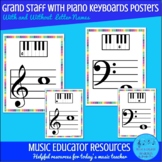Grand Staff with Piano Keyboard Posters