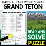 Grand Teton National Park Word Search Puzzle National Park
