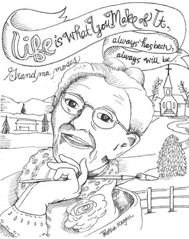 Preview of Grandma Moses coloring page