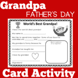 Father's Fathers Day Grandpa Papa Card Activity Award Cert